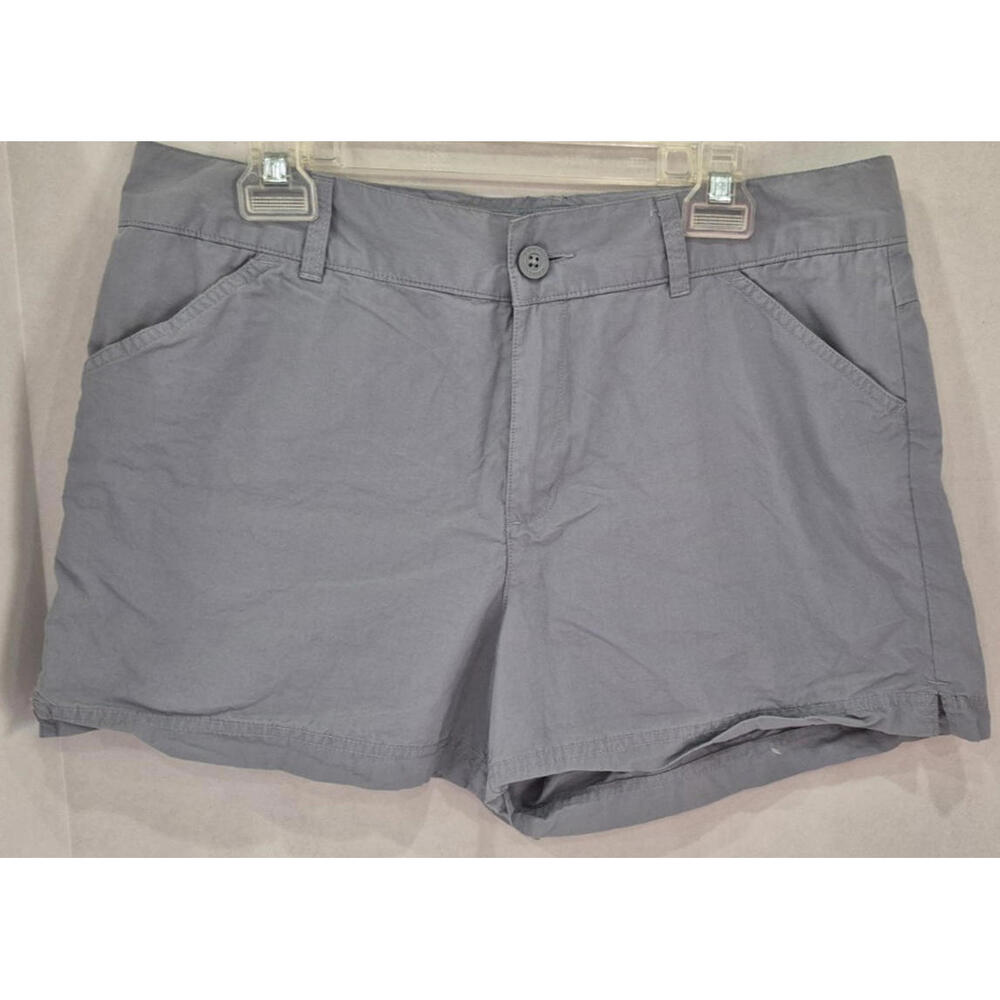 Columbia Size 14 4L Women's Gray 100% Cotton Zip Fly Hiking Outdoor Shorts